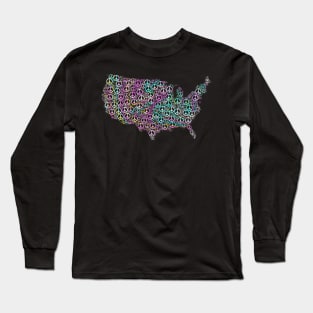 AMERICAN PEACE MAP Long Sleeve T-Shirt